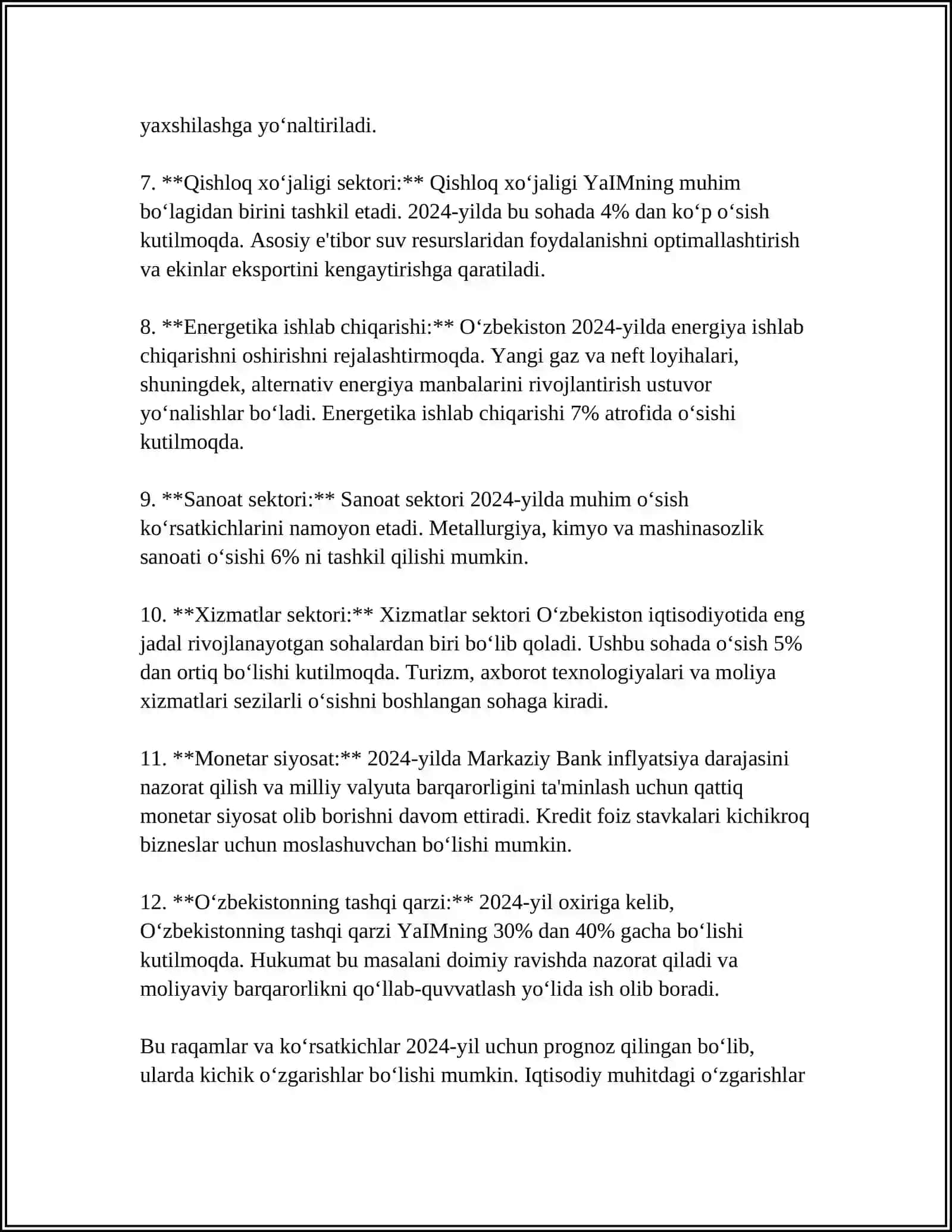 2024-YILDAGI SO'NGGI YANGILIKLAR 4