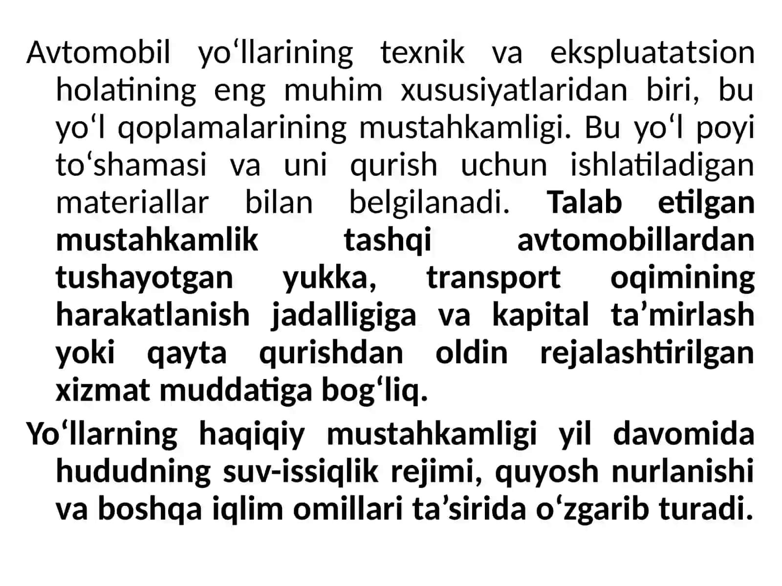 Yo‘l to‘shamalarining mustahkamligini baholash 4