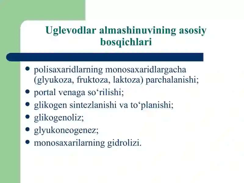 Uglevodlarning almashinuvi va funksiyalari 4