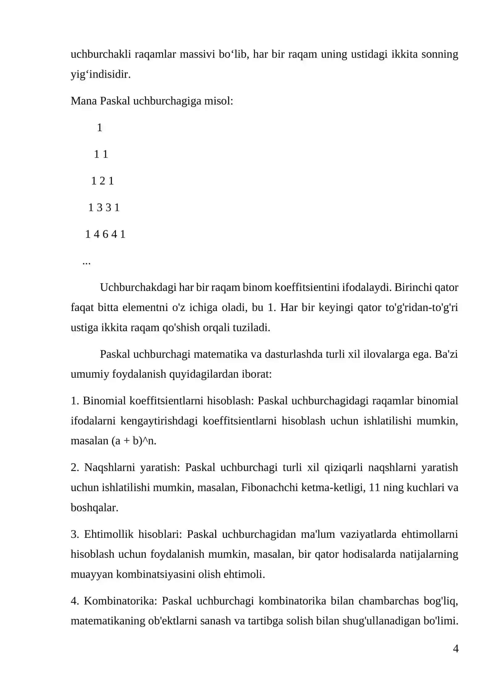 Masalalarning algoritmini tuzish va shu algoritm asosida Paskal dasturlash tilida dastur tuzish 4