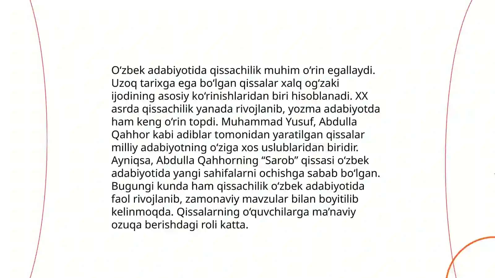 Qissachilikning janriy takomili 4