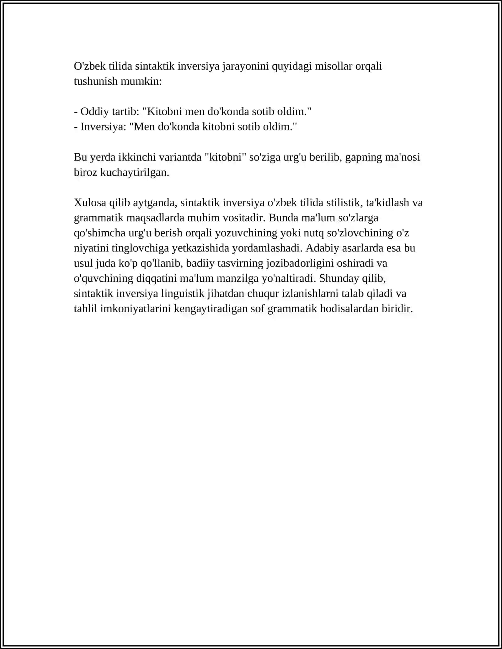 GAPNING AKTUAL BOʻLINISHI. SINTAKTIK INVERSIYA 4