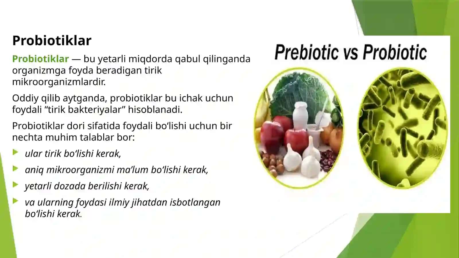 PROBIOTIKVA PREBIOTIKLAR MUSTAQILISHI 4
