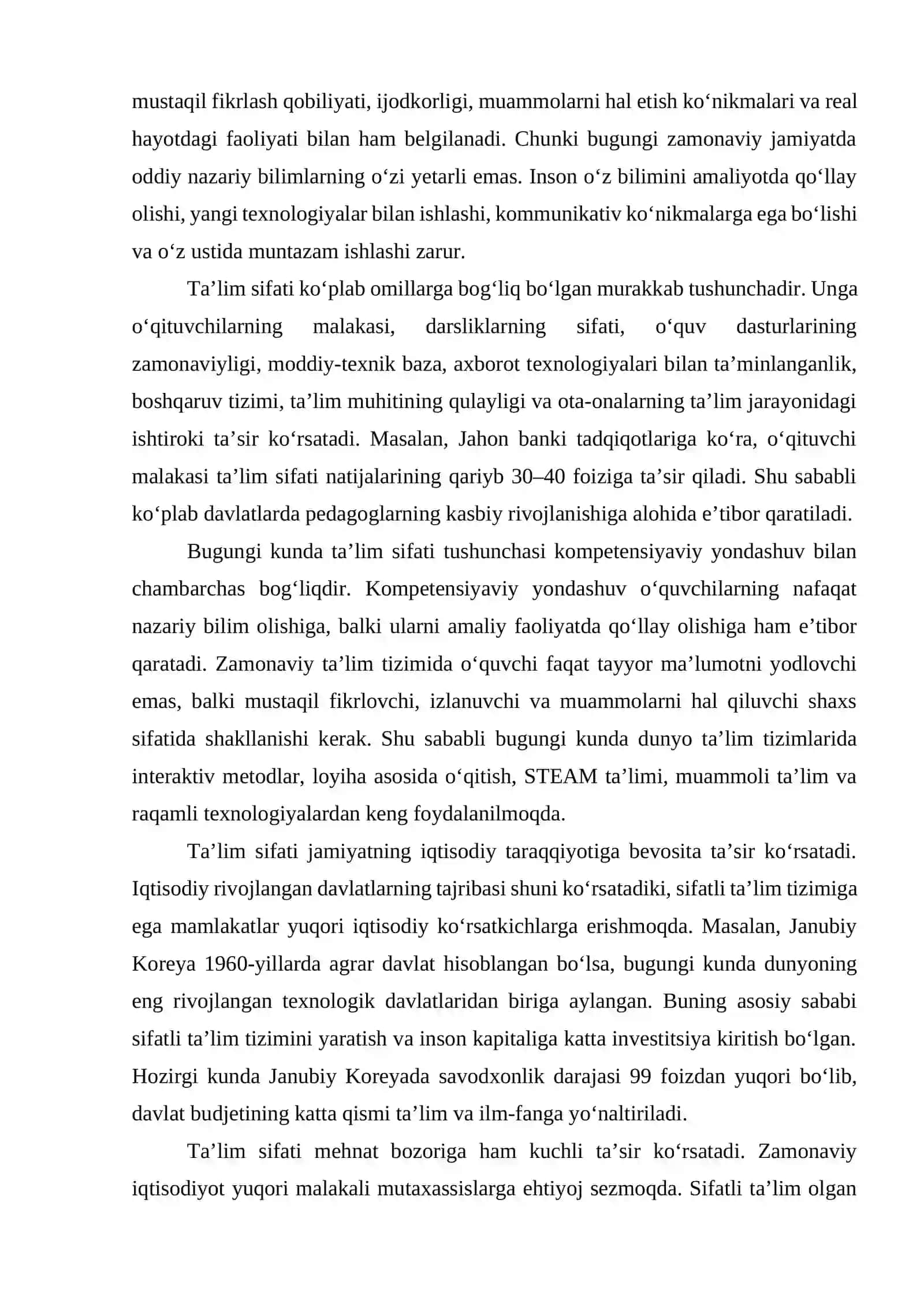 Ta’lim sifatini oshirish omillar 4