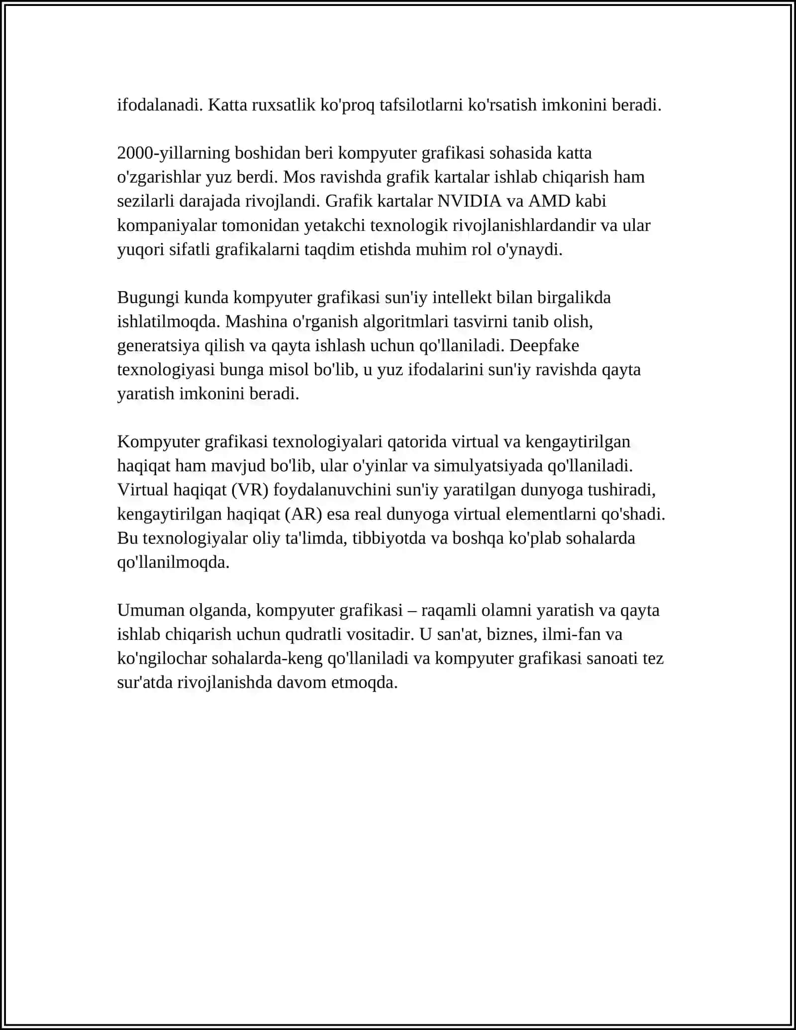 KOMPYUTER GRAFIKASIDAN FOYDALINISH 4
