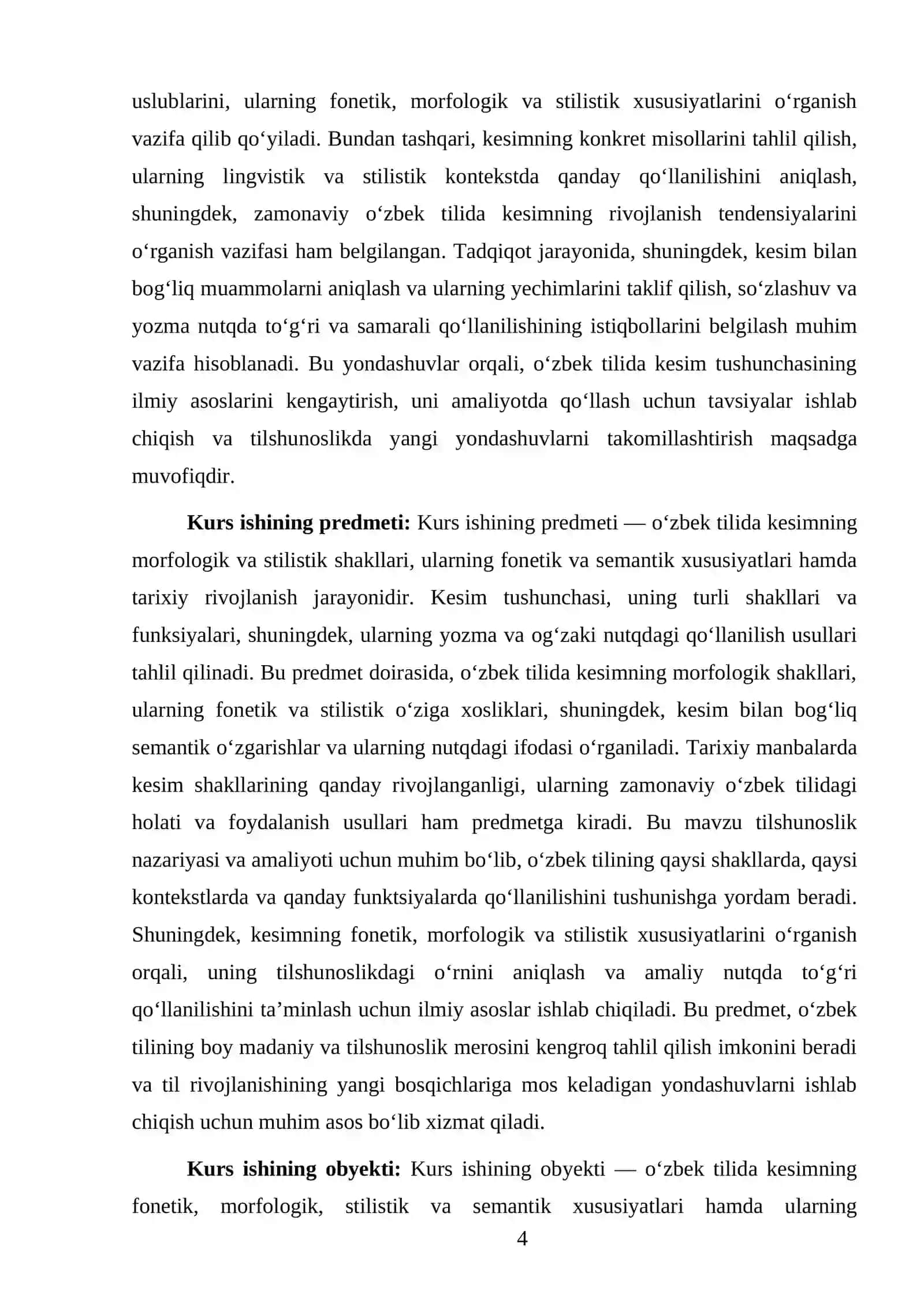 Kesim va uning o'zbek tilshunosligida o'rganilishi 4