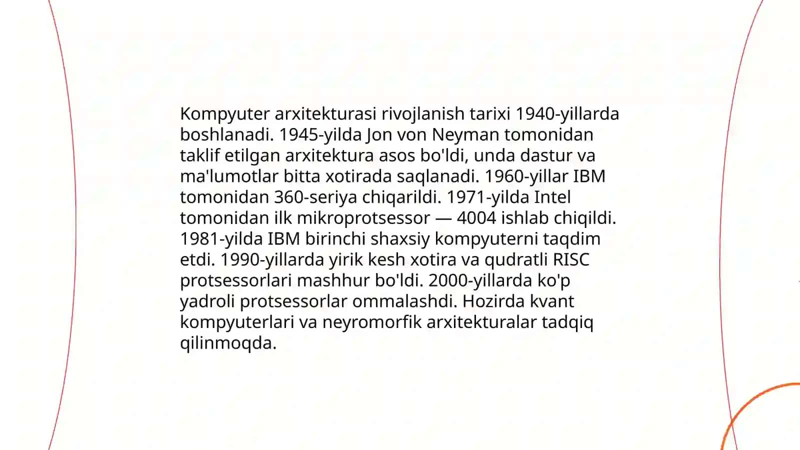 Kompyuter arxitekturasi va uning rivojlanish bosqichlari 4