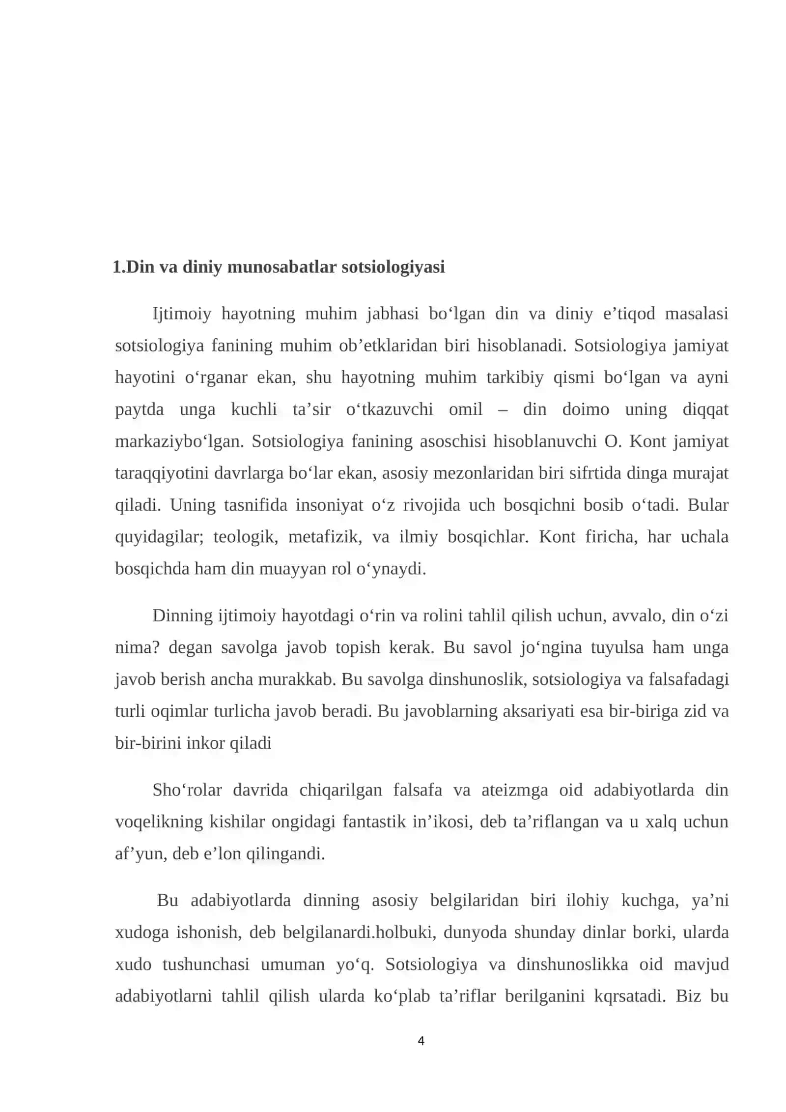 O`ZBEKISTONDA TALABA YOSHLARNING DINDORLIK DARAJASI DINAMIKASI 4
