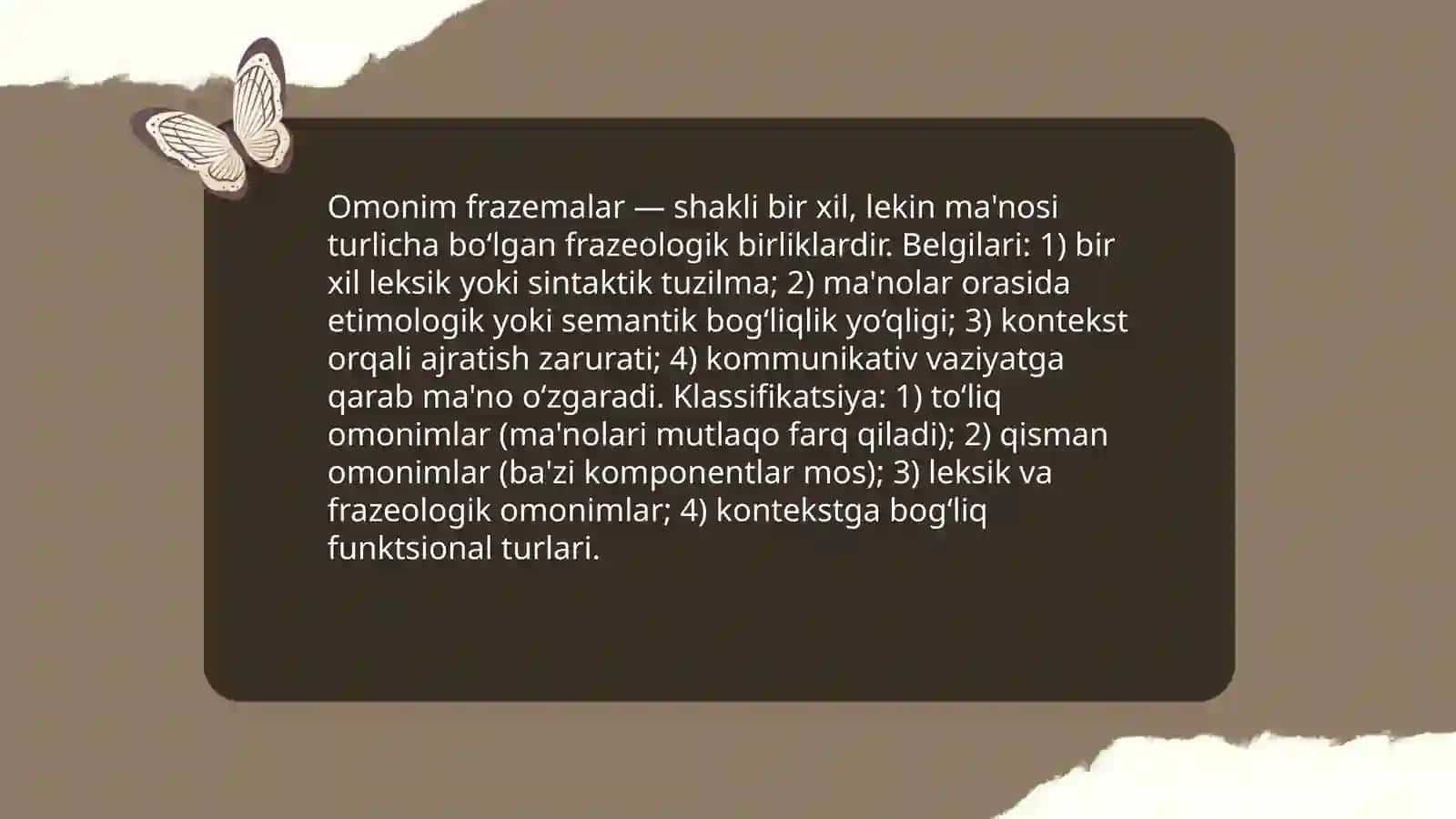 Frazemalarning semantik turlari 4
