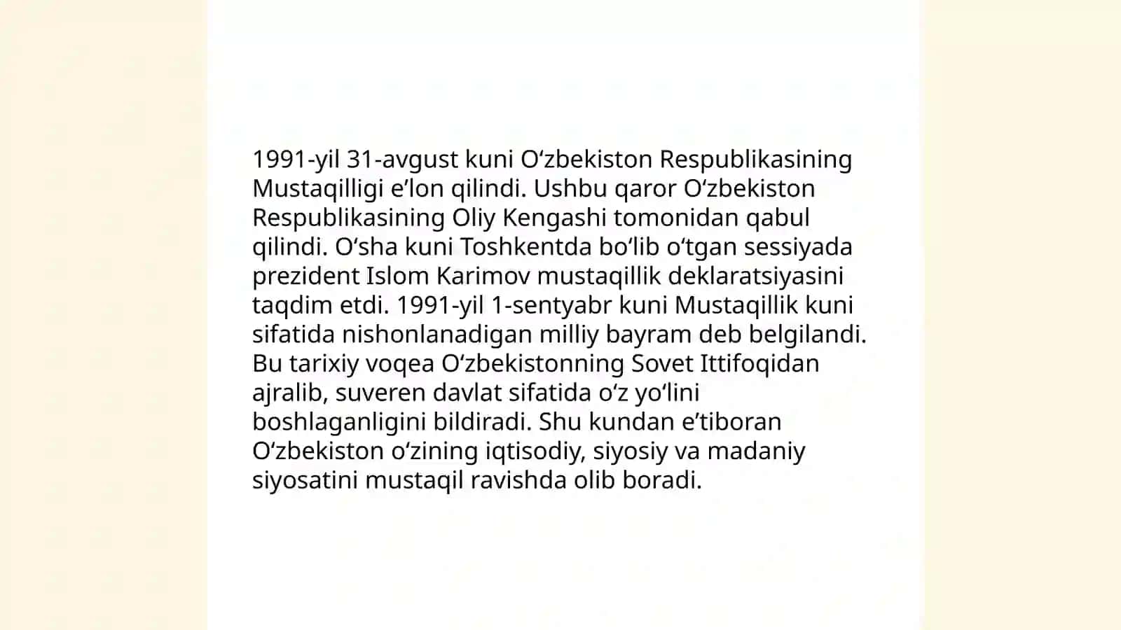 Oʻzbekiston Mustaqillik Deklaratsiyasi 4