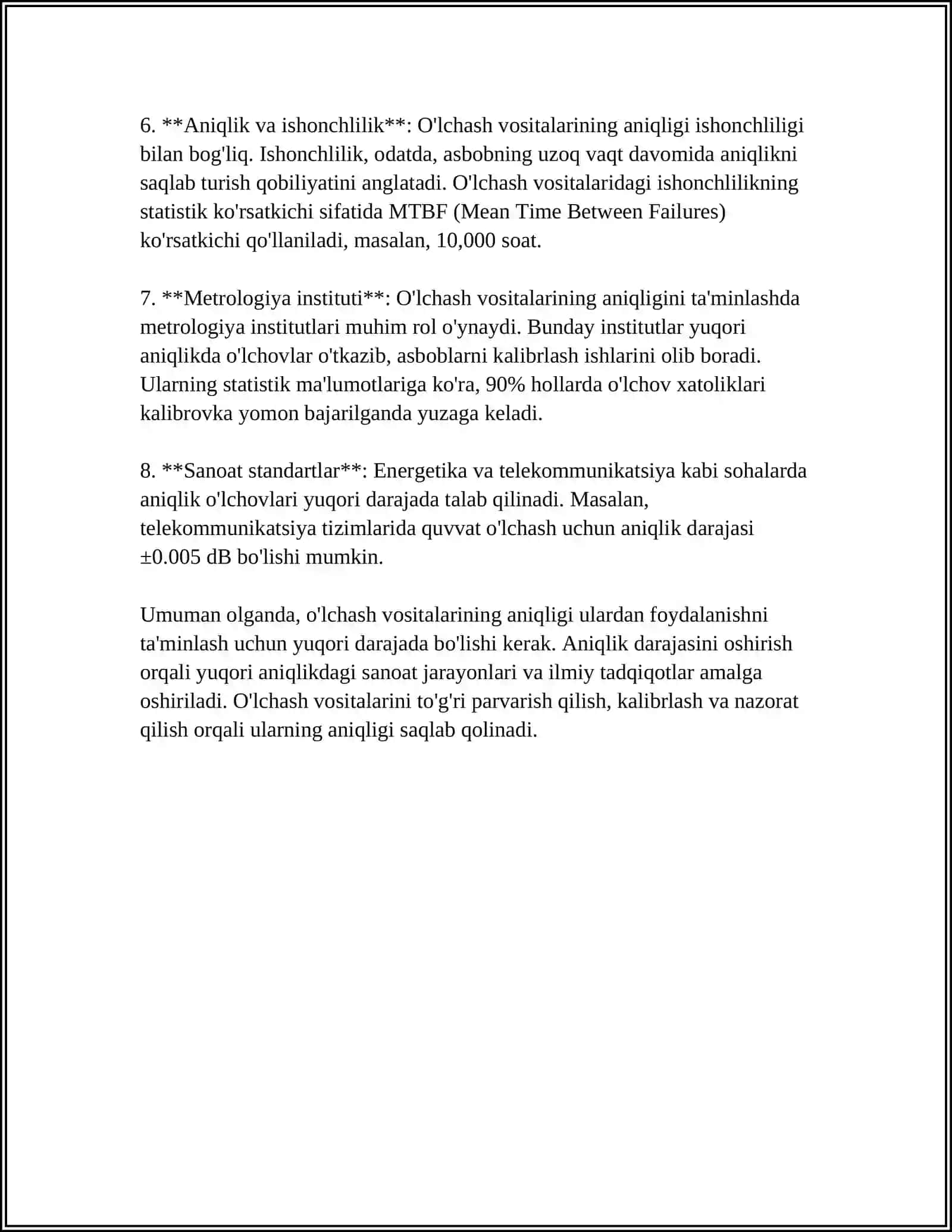 ULCHASH VOSITALARINING METROLOGIK XARAKTERISTIKASI 4