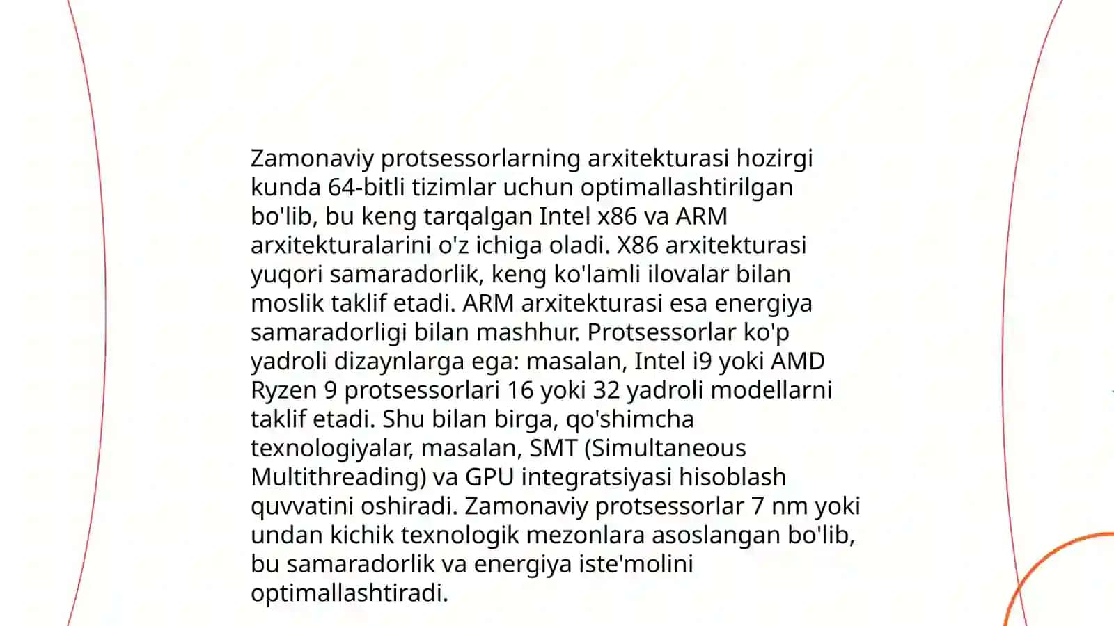 Zamonaviy protsessorlar, ularning turlari va xususiyatlari 4