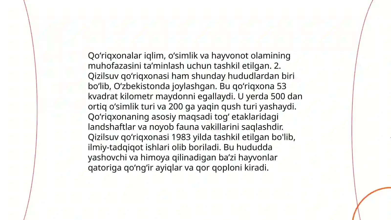 Oʻzbekistonning tabiat qoʻriqxonalari 4