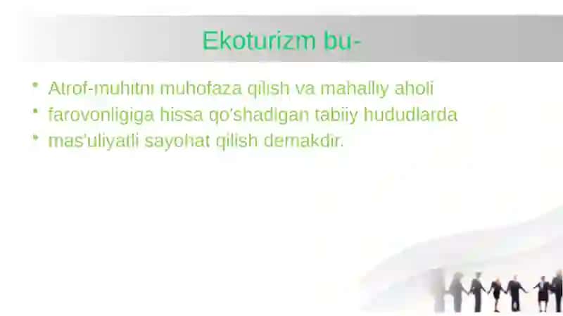Barqaror ekoturizm tamoyillari 4