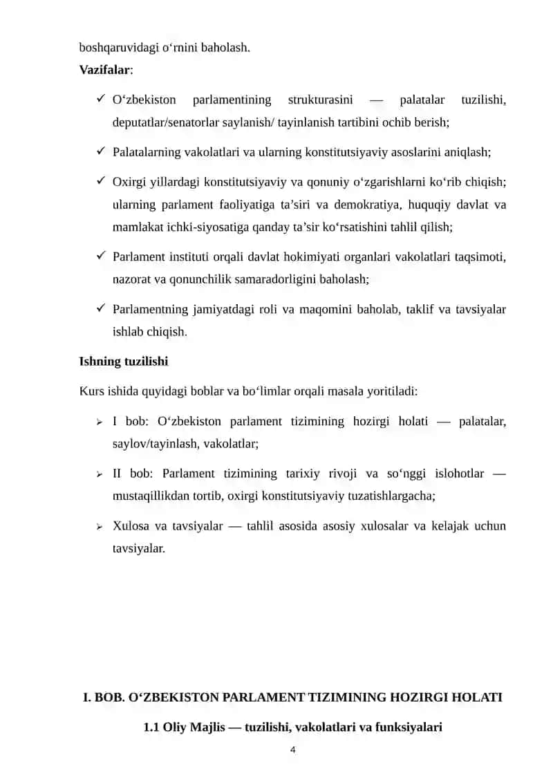 Oʻzbekistonda parlament tizimi undagi islohotlar 4