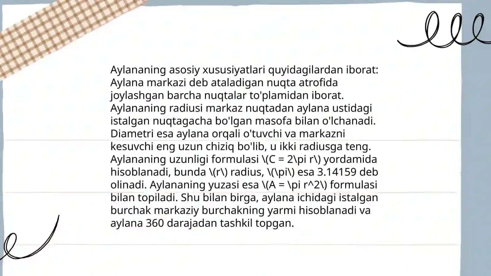 Aylana mavzusini oʻqitish metodikasi 4