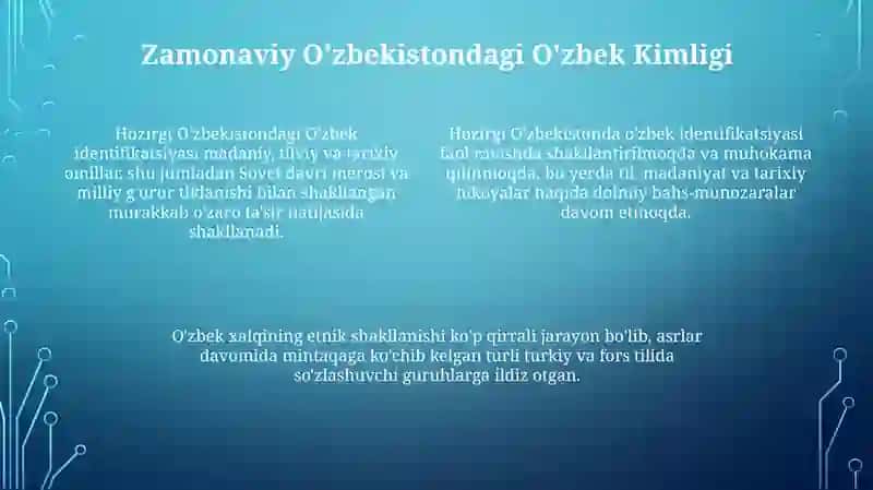 Zamonaviy O'zbek Kimligi 4