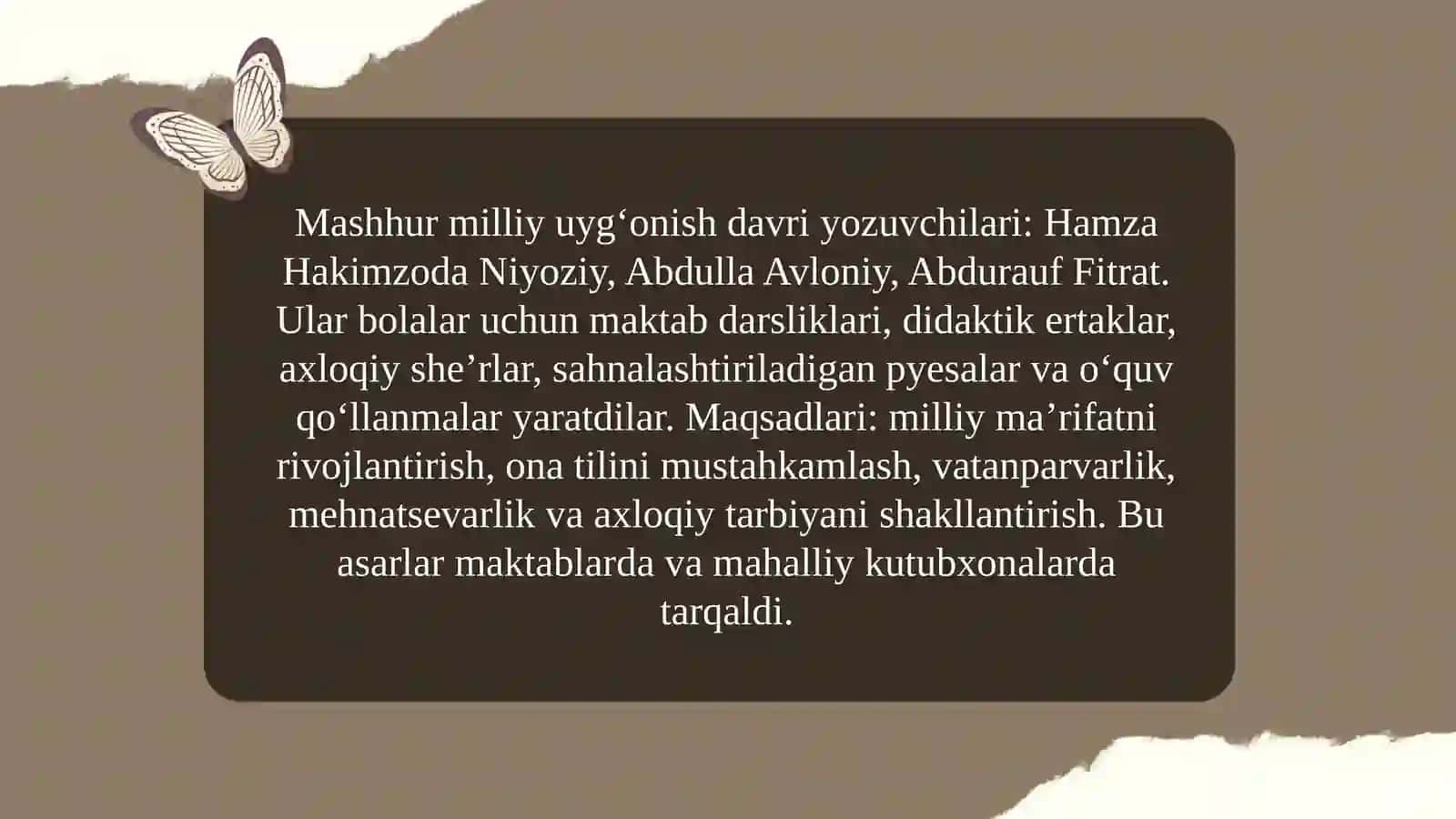 Milliy uygʻonish davri oʻzbek bolalar adabiyoti 4