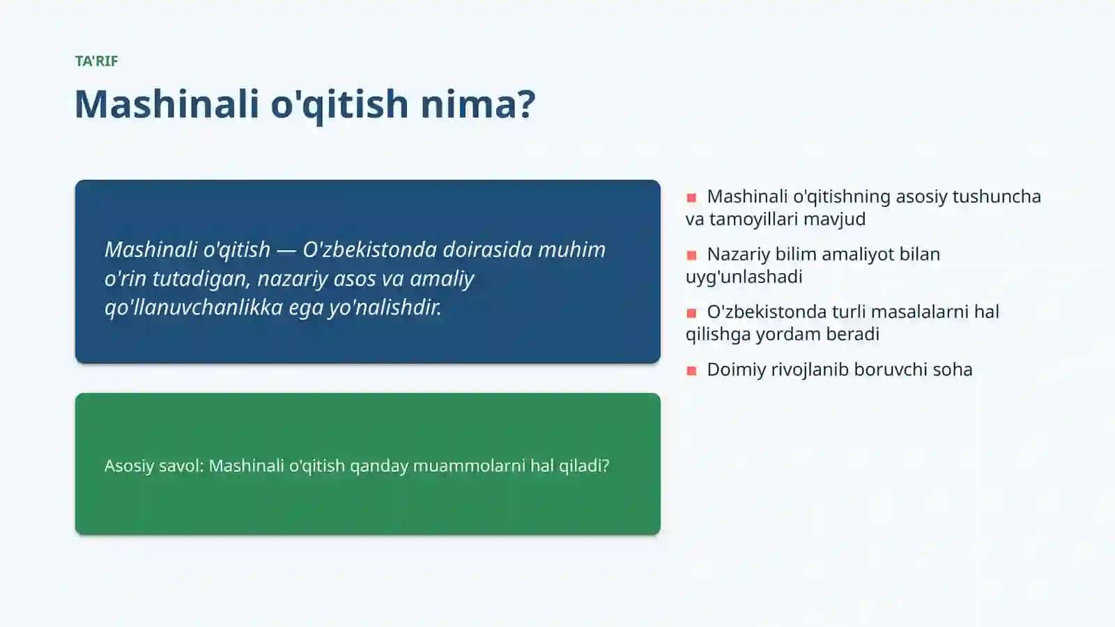 Mashinali o'qitish 4