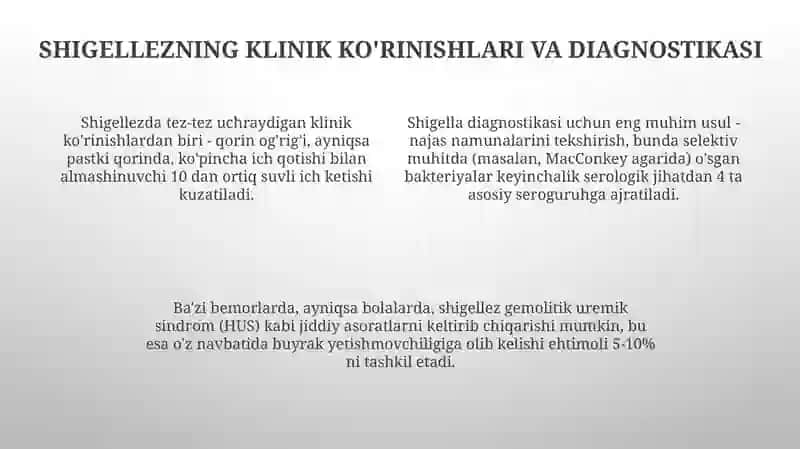Shigellez: Epidemiologiya va Profilaktika 4