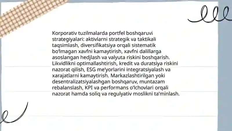 Korporativ tuzilmalarda moliyaviy aktivlar portfeli 4