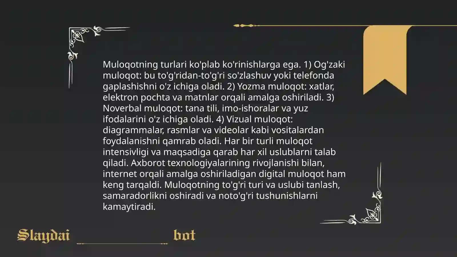 MULOQOT HAQIDA TUSHUNCHA 4