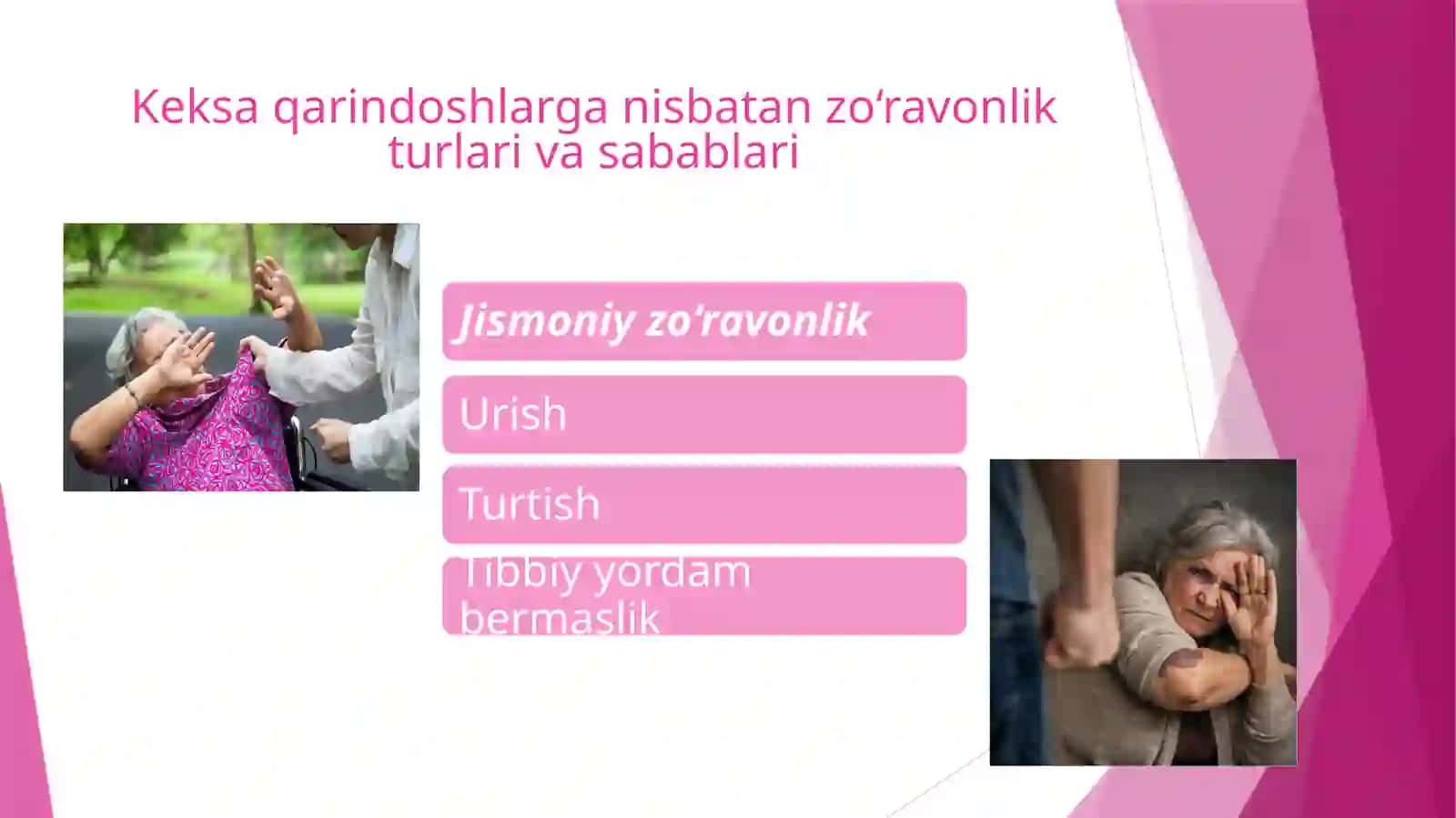 Keksa qarindoshlarga nisbatan  zo‘ravonlik sabablari. 4