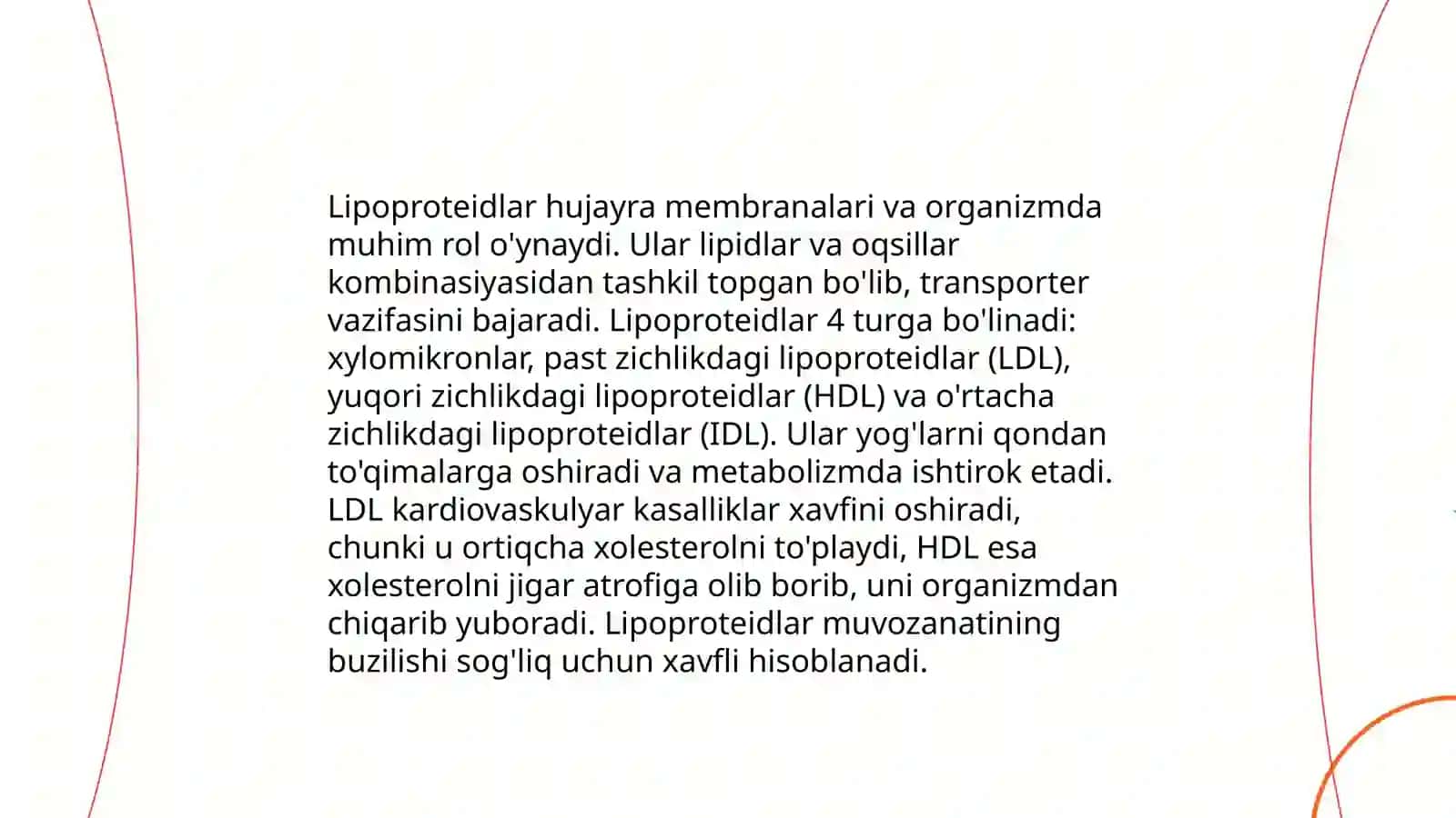 Qonda lipidlarni tashilish shakllari 4