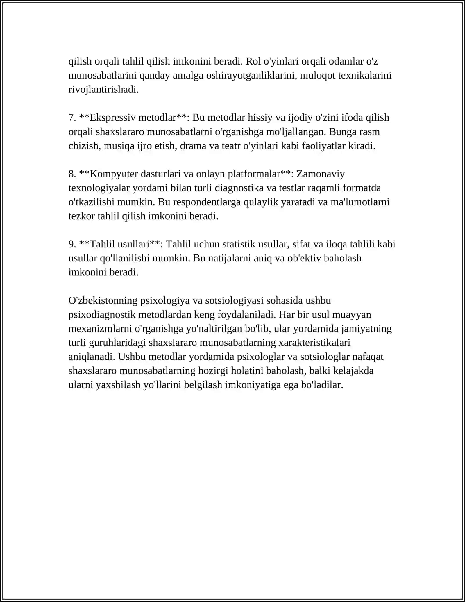 SHAXSLARARO MUNOSABATLAR PSIXODIAGNOSTIKASI 4