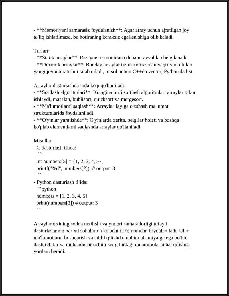 STATIK MA’LUMOTLAR TUZILMASI 4