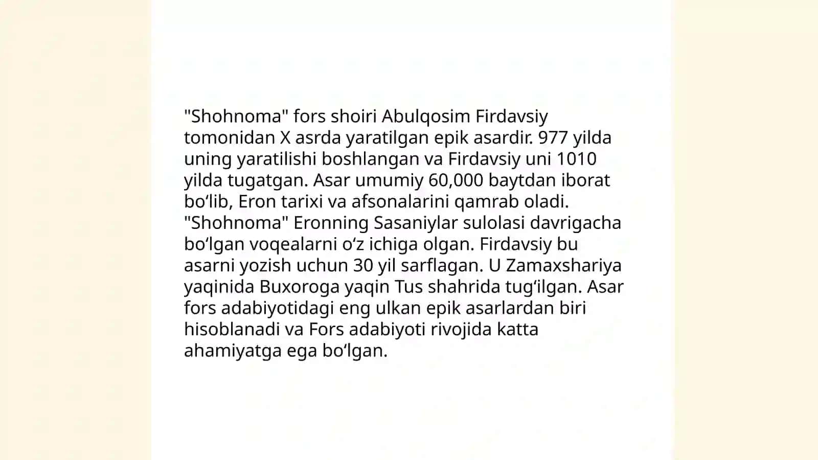 Firdavsiyning "Shohnoma" asari 4