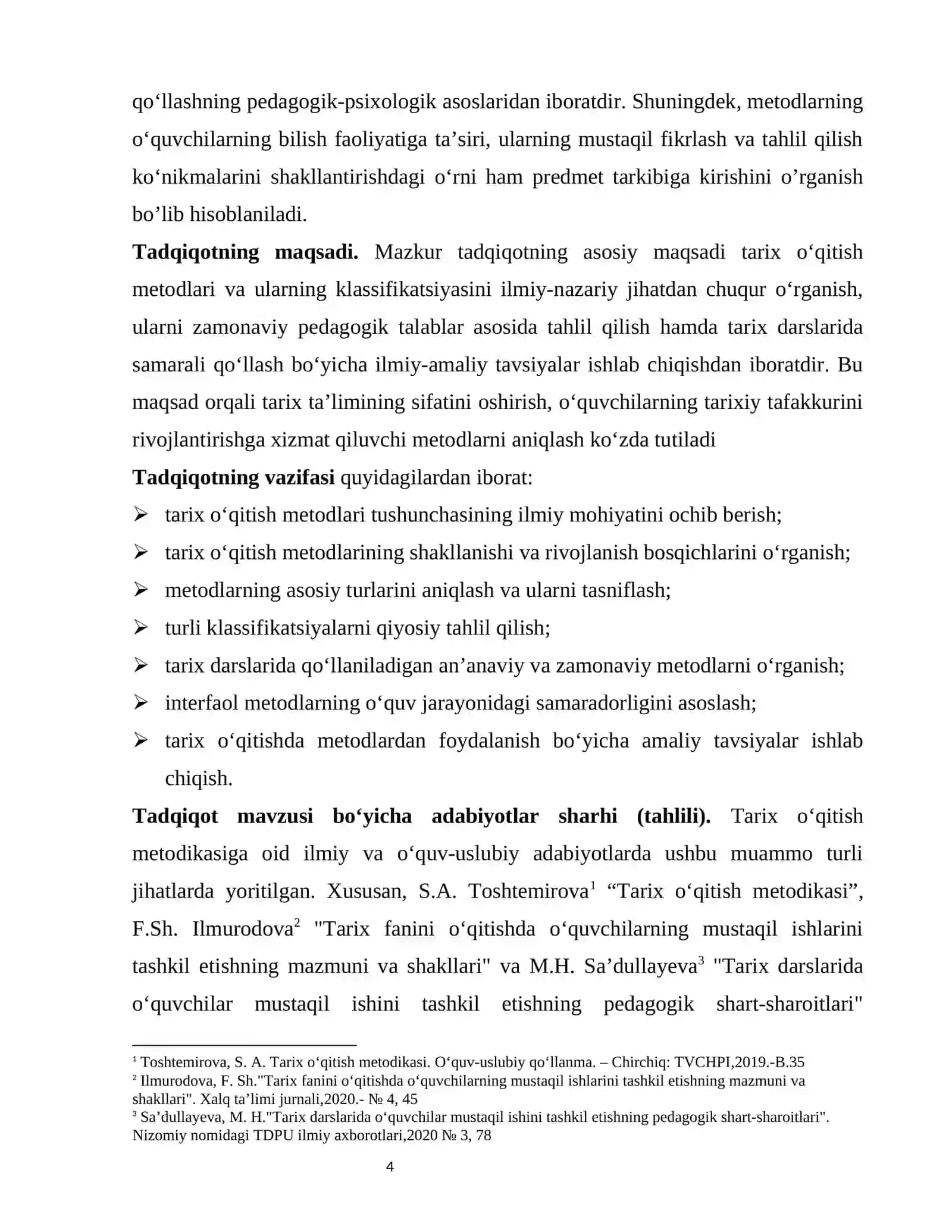 Tarix ta’limi metodlari va klassifikatsiyasi 4