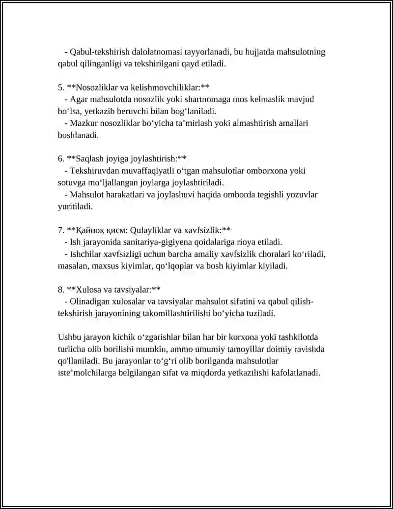 TAYYOR MAHSULOT VA UNI HISOBGA OLISH 4