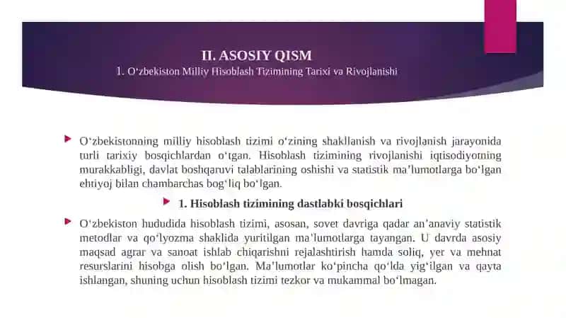 O'ZBEKISTON MILLIY HISOBLASH TIZIMI HOLATI VA ISTIQBOLLARI 4