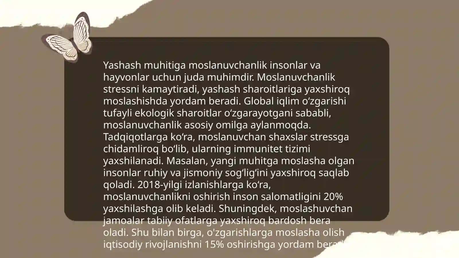 Yashash muhitiga moslanish Egamberdiyeva Oygul 4