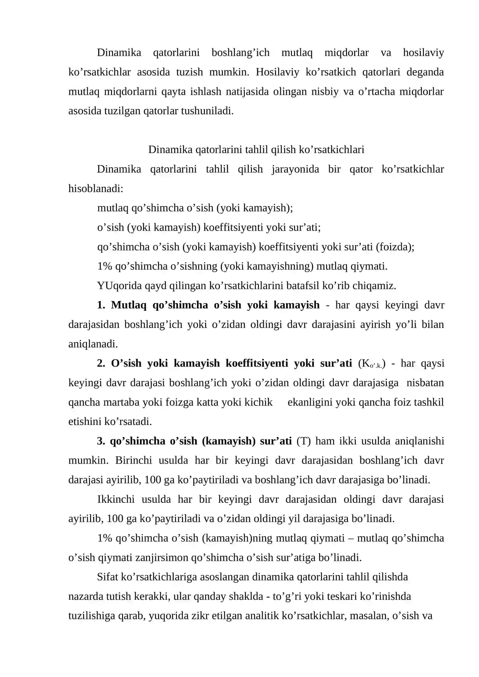 Dinamikani statistik o’rganish usullari 4