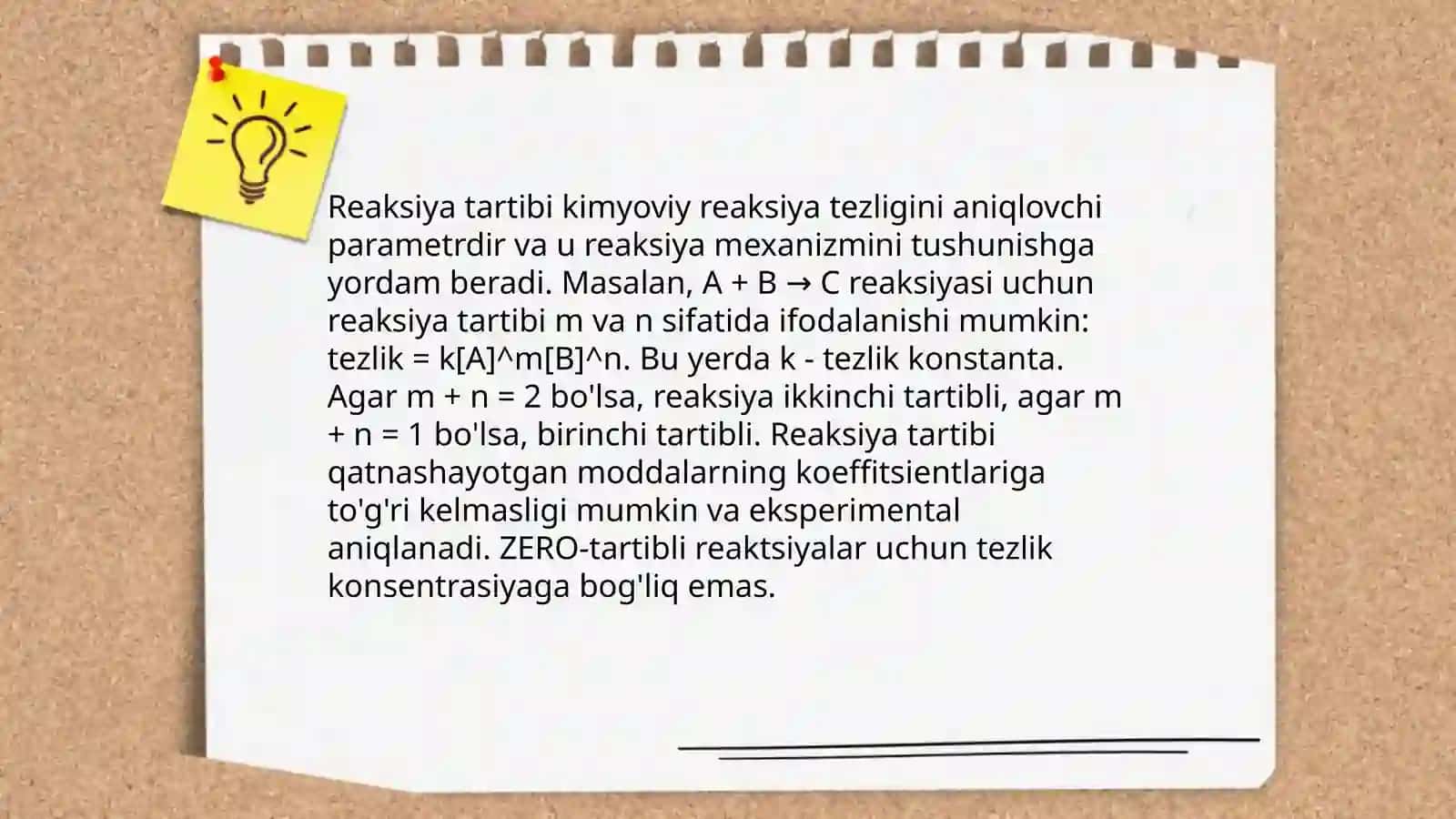 Reaksiyalarning tartibi va molekulyarligi bo'yicha tabaqalanish 4