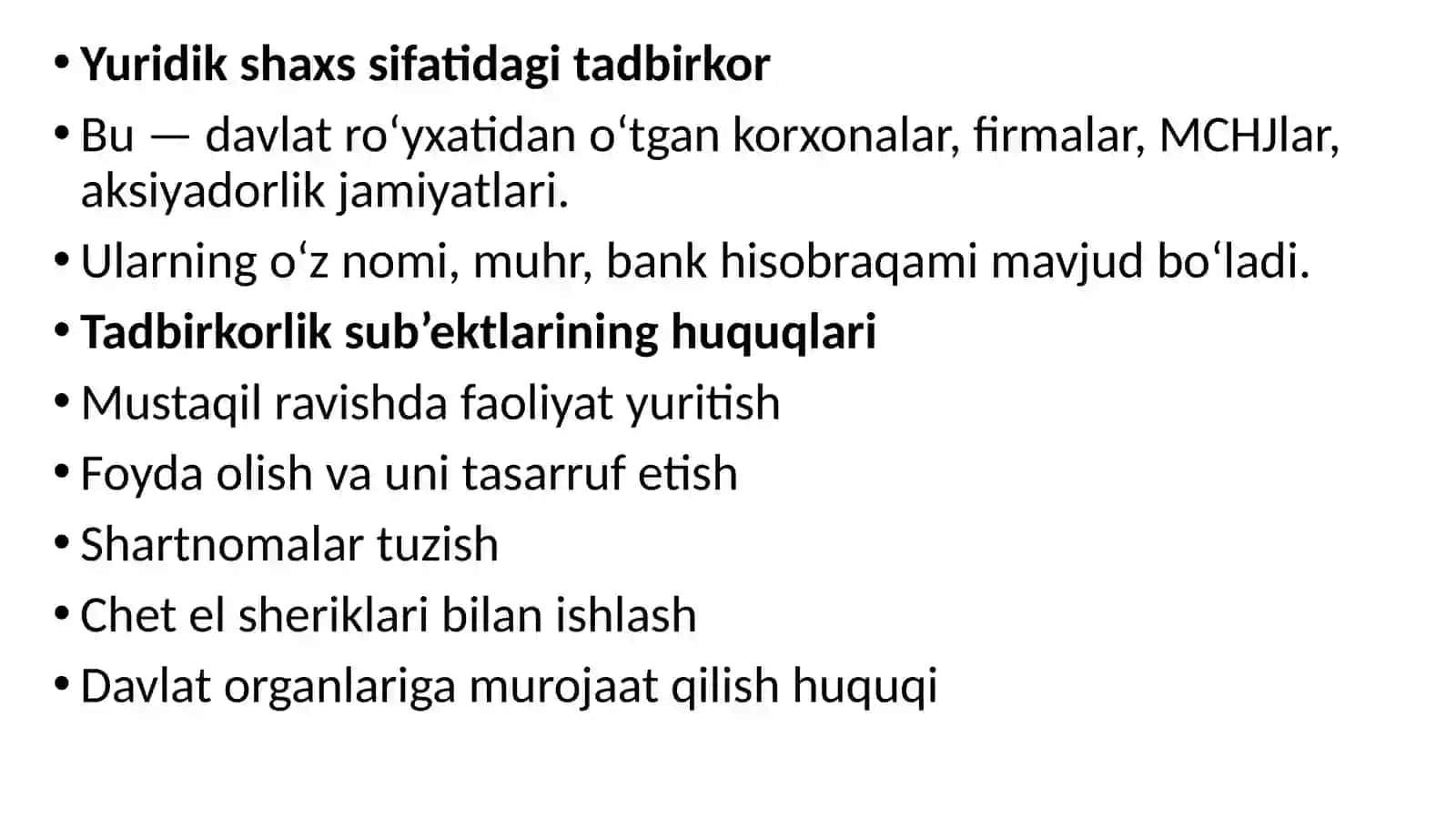 Tadbirkorlik sub’ekti 4