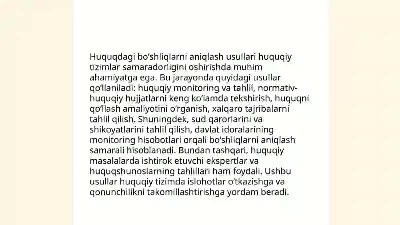 Huquqdagi boʻshliqlar va ularni bartaraf etish yoʻllari 4