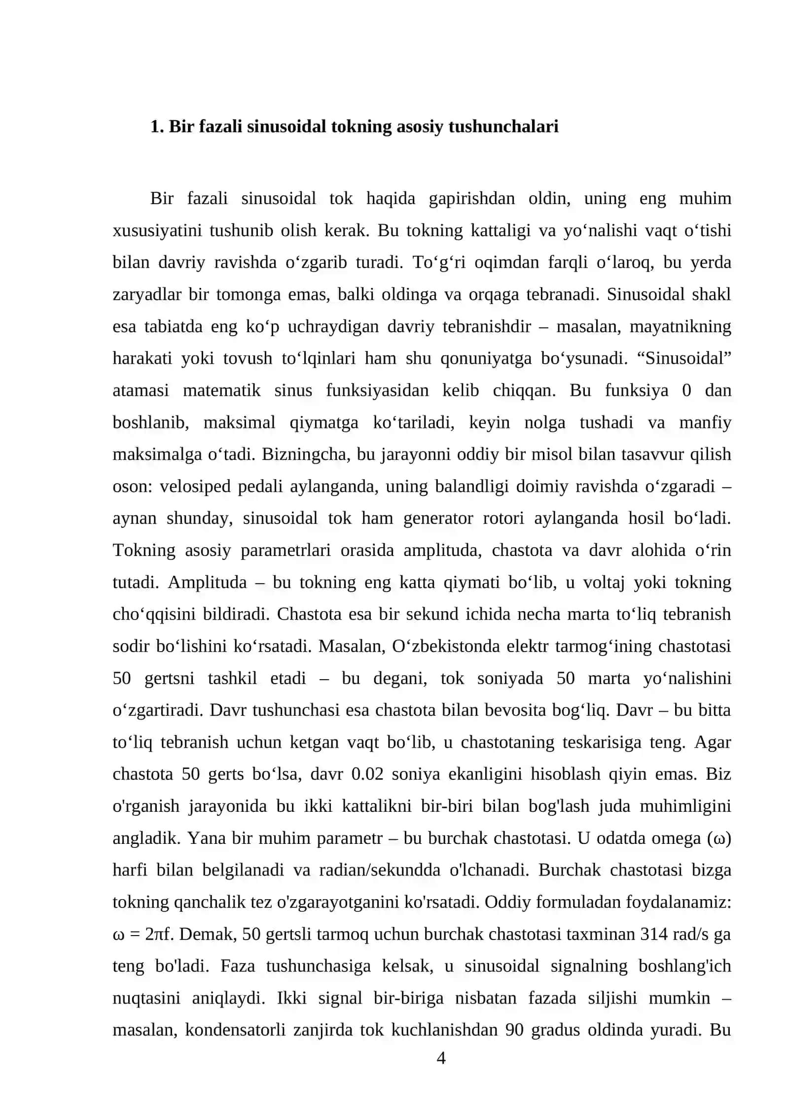 Bir fazali sinusoidal o‘zgaruvchan tok zanjirlari 4