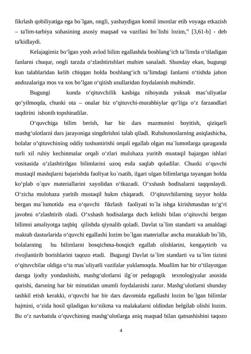 Ona tili o'qitish metodikasi 4