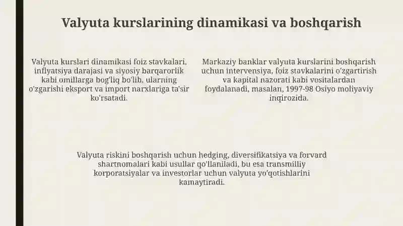 Xalqaro molya munosabatlari 4