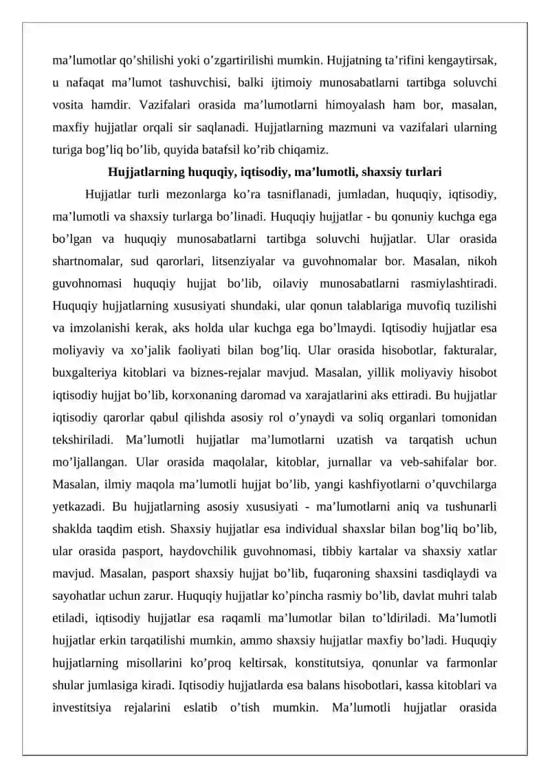 Hujjat turlari va ish yuritish asoslari 4