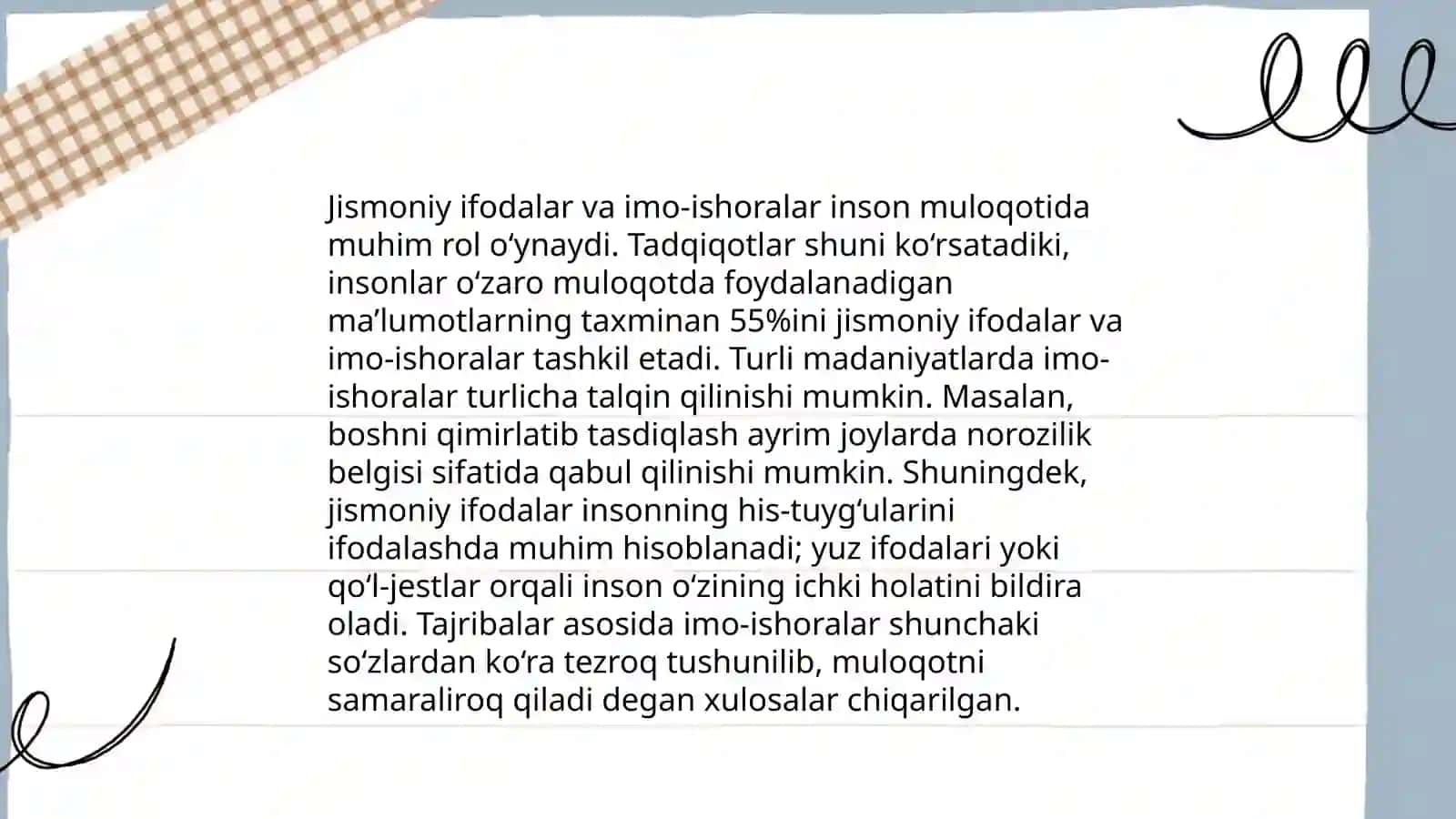 Noverbal kommunikatsiya turlari 4