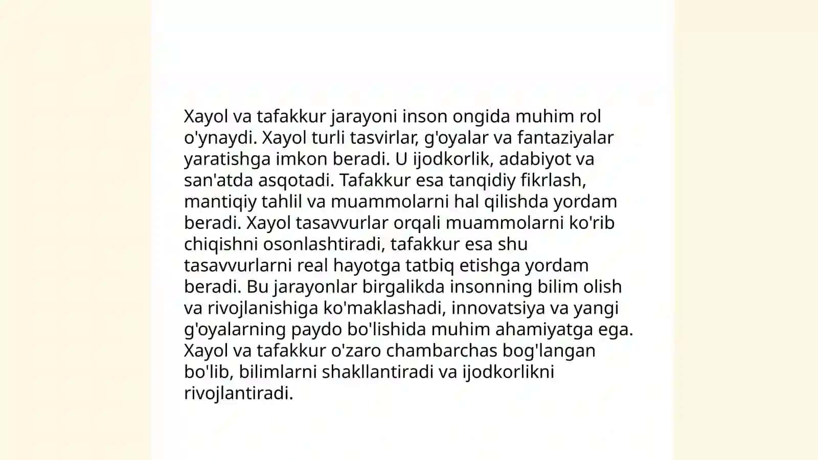 Xayol haqida tushuncha 4