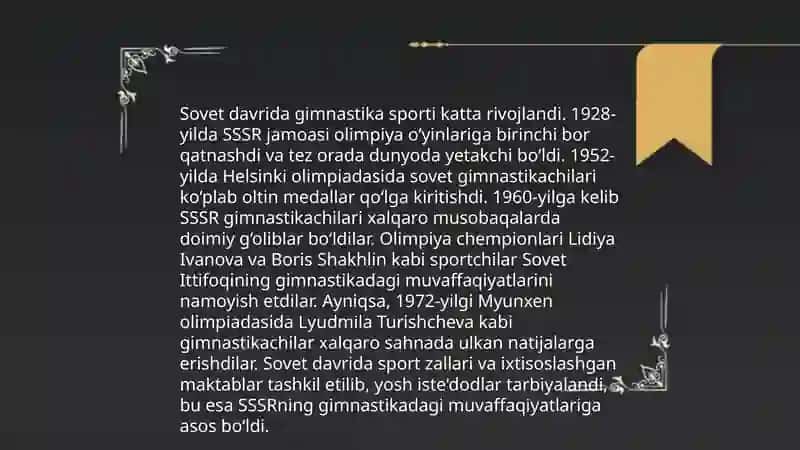 Oʻzbekistonda gimnastikaning rivojlanish tarixi 4
