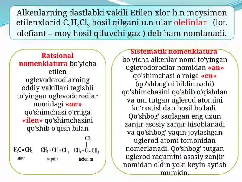 Uglevodorlardan ikki vodorod atomiga kam bo’lgan uglevodorodlar 4
