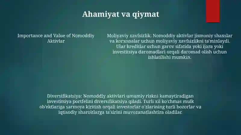 Nomoddiy Aktivlar 4