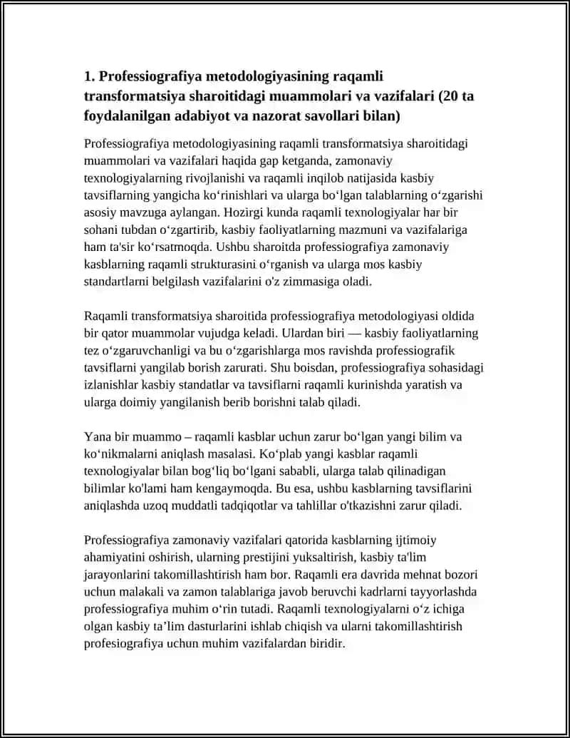PROFESSIOGRAFIYA OLDIDAGI ZAMONAVIY MUAMMOLAR VA VAZIFALAR 4