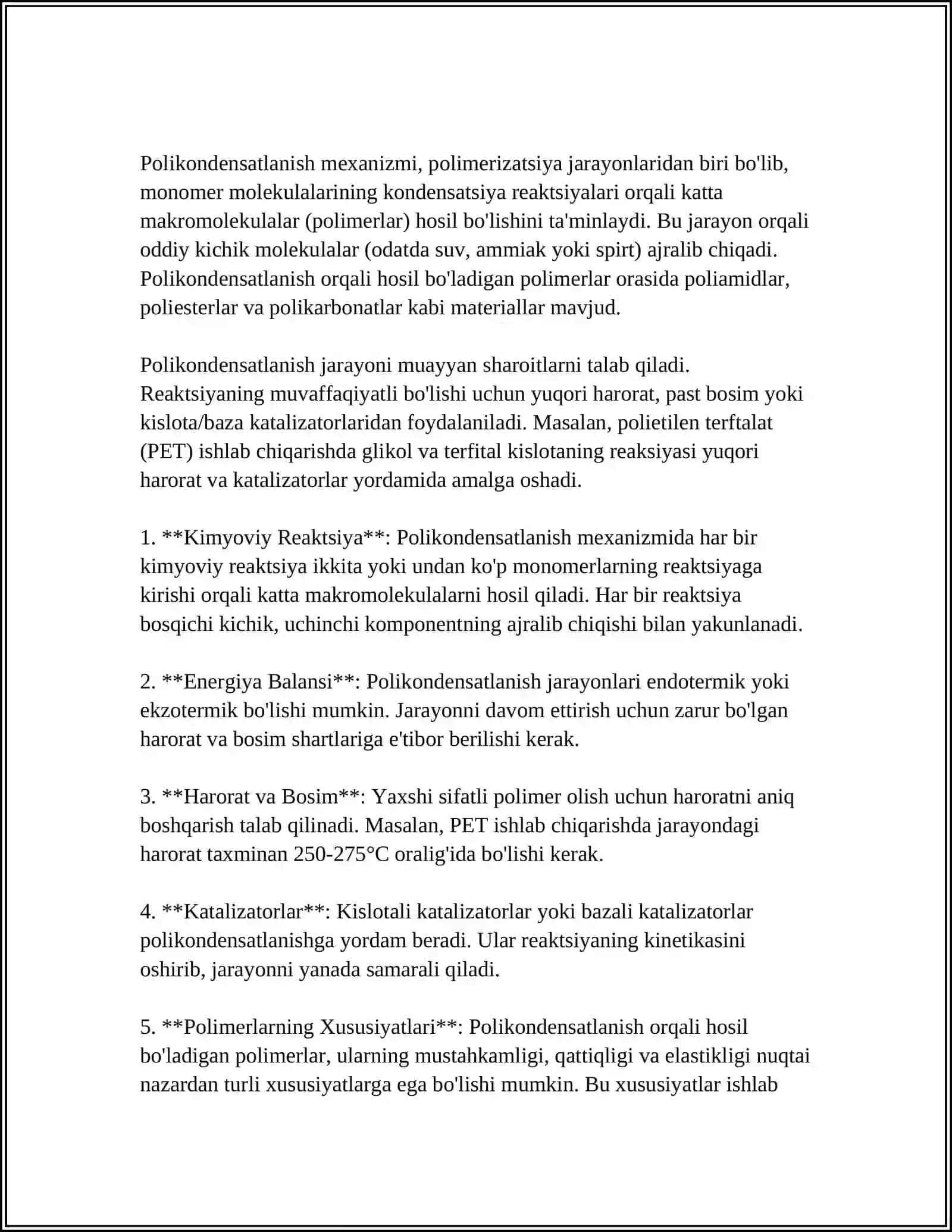 POLIKONDENSATLANISH REAKSIYALARI 4
